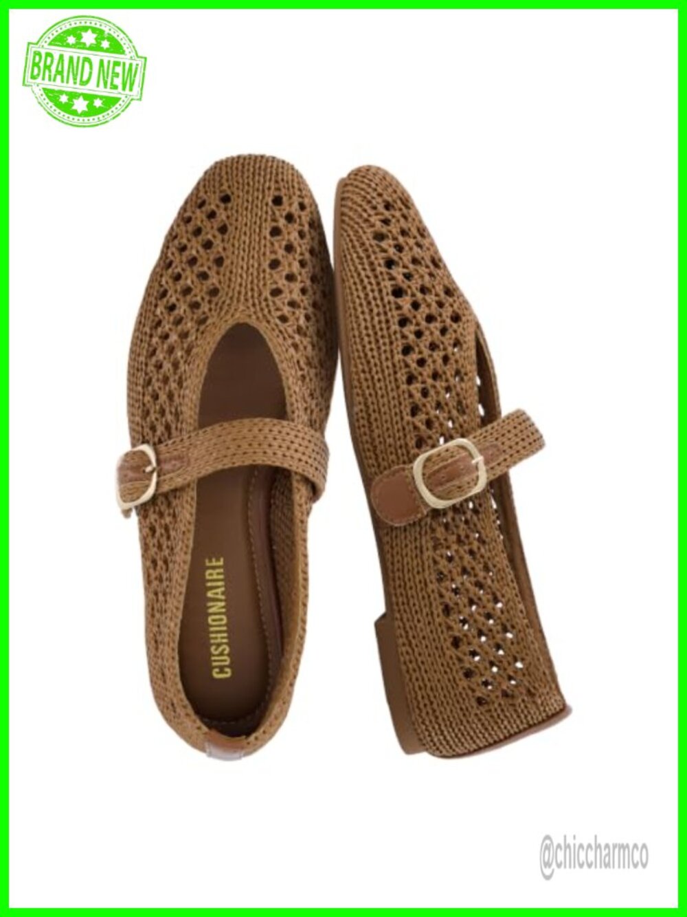 Women's Woven Mary Jane Flats with Memory Foam Cushioning Adjustable Buckle
